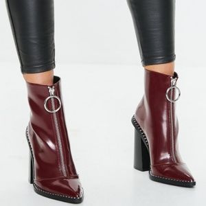 Missguided zip front ring pull boots
